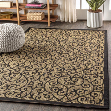 Madrid Vintage Filigree Textured Weave Indoor/outdoor Area Rug